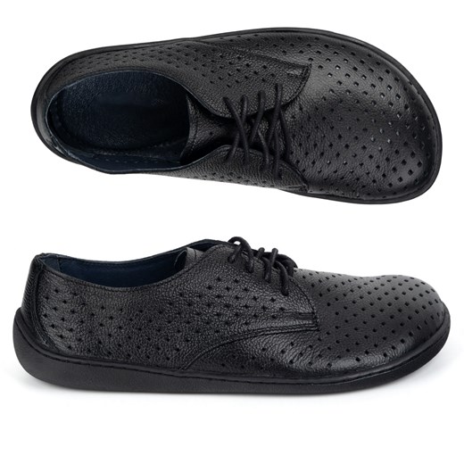 BAREFOOT Damskie minimalistyczne ażurowe sneakersy 1288POL czarne ze sklepu butyolivier w kategorii Półbuty damskie - zdjęcie 180221555