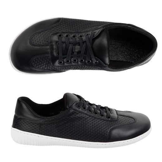 Olivier Buty męskie barefoot minimalistyczne skórzane 0742WK czarny tłoczony Olivier 41 ButyModne.pl