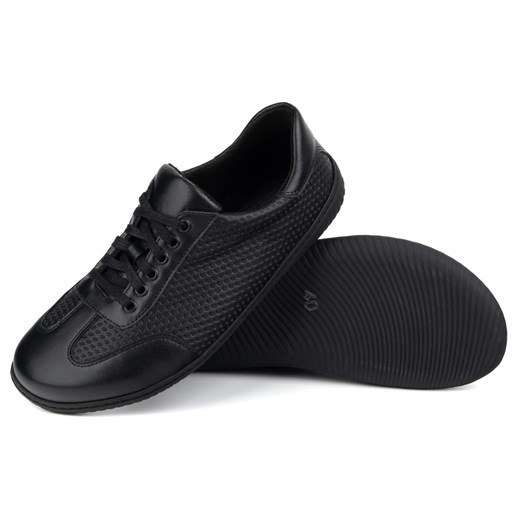 WASAK Buty męskie barefoot minimalistyczne skórzane 0742WK czarny tłoczony na Wasak 43 ButyModne.pl