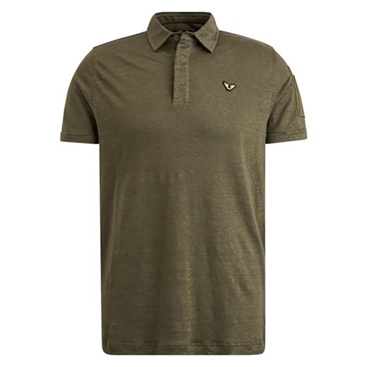 PME Legend Lniana koszulka polo w kolorze khaki ze sklepu Limango Polska w kategorii T-shirty męskie - zdjęcie 180223577