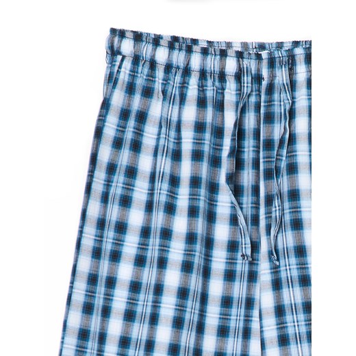 Cropp - Niebieskie spodnie w kratę - granatowy Cropp 42 Cropp