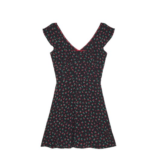 Cropp - Sukienka mini z wiskozy - czarny ze sklepu Cropp w kategorii Sukienki - zdjęcie 180227446