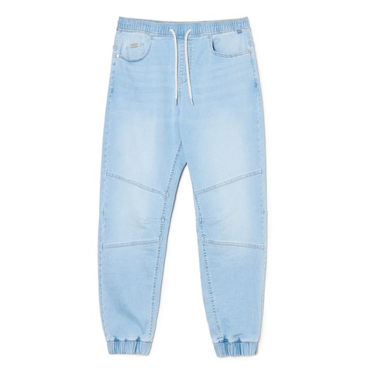 Cropp - Jeansy jogger z ozdobnymi przeszyciami - niebieski Cropp 34/32 Cropp