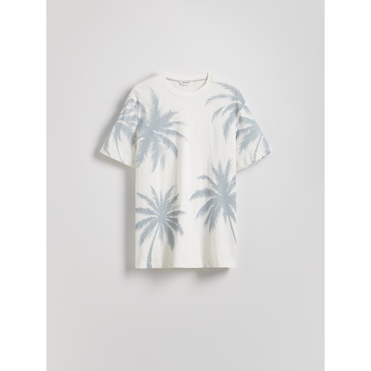 Reserved - T-shirt regular fit - złamana biel ze sklepu Reserved w kategorii T-shirty męskie - zdjęcie 180228005