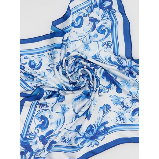 Reserved - Apaszka z autorskim wzorem - niebieski Reserved ONE SIZE Reserved