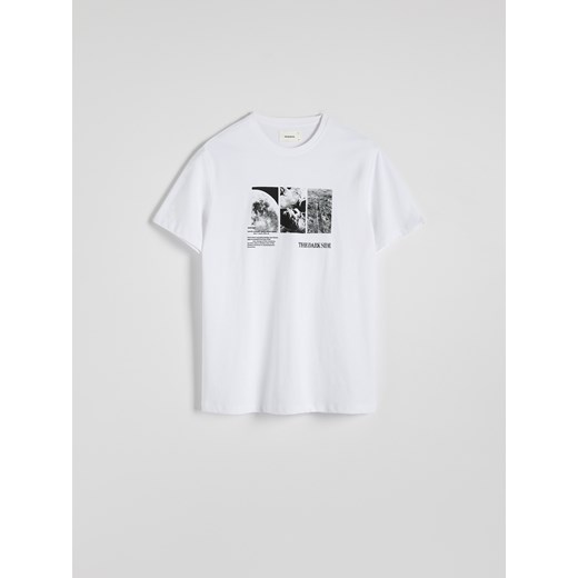 Reserved - Bawełniany t-shirt regular z nadrukiem - biały ze sklepu Reserved w kategorii T-shirty męskie - zdjęcie 180228789