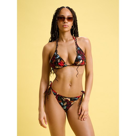 Cropp - Kolorowa góra od bikini z wiązaniami - wielobarwny ze sklepu Cropp w kategorii Stroje kąpielowe - zdjęcie 180231035