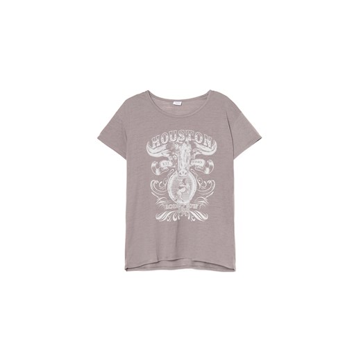 Cropp - T-shirt z motywem rodeo - szary ze sklepu Cropp w kategorii Bluzki damskie - zdjęcie 180231085
