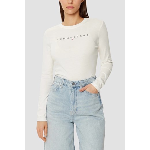 TOMMY JEANS Biały damski longsleeve, Rozmiar S ze sklepu outfit.pl w kategorii Bluzki damskie - zdjęcie 180231158