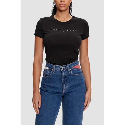 TOMMY JEANS Czarny damski t-shirt, Rozmiar XS ze sklepu outfit.pl w kategorii Bluzki damskie - zdjęcie 180231198