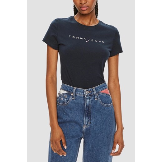 TOMMY JEANS Granatowy damski t-shirt, Rozmiar XS ze sklepu outfit.pl w kategorii Bluzki damskie - zdjęcie 180231207