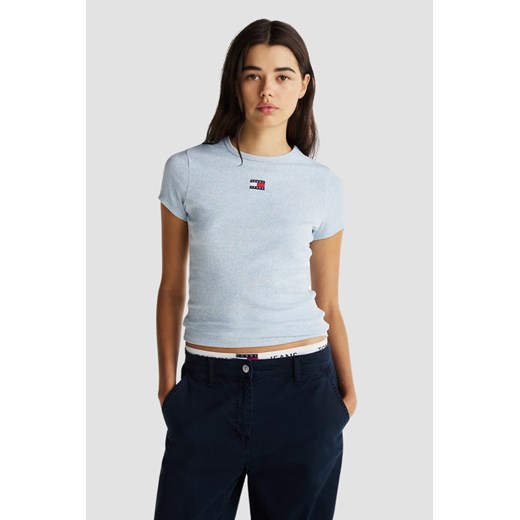 TOMMY JEANS Błękitny t-shirt damski, Rozmiar M ze sklepu outfit.pl w kategorii Bluzki damskie - zdjęcie 180231227