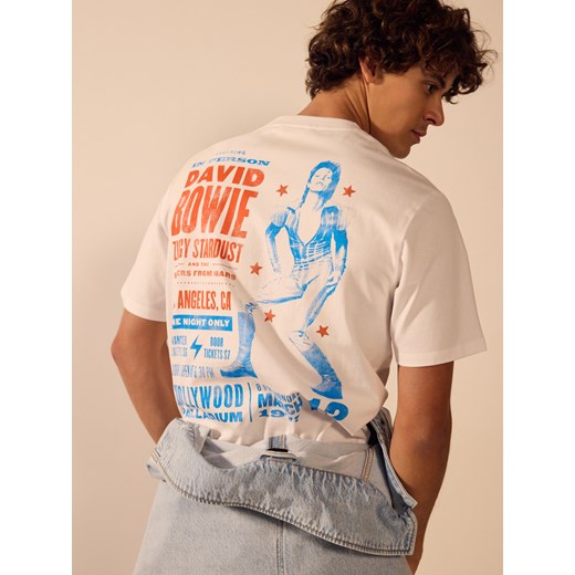 Reserved - T-shirt David Bowie - biały ze sklepu Reserved w kategorii T-shirty męskie - zdjęcie 180231688