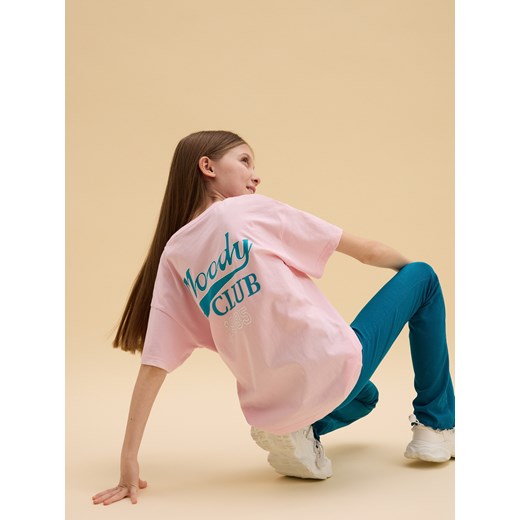 Reserved - T-shirt z nadrukiem - różowy ze sklepu Reserved w kategorii Bluzki dziewczęce - zdjęcie 180231767