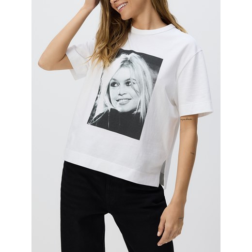 Reserved - T-shirt Brigitte Bardot - biały ze sklepu Reserved w kategorii Bluzki damskie - zdjęcie 180231895