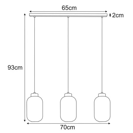 Beżowa lampa wisząca z trzema kloszami - J024-Perota Lumes One Size Edinos.pl