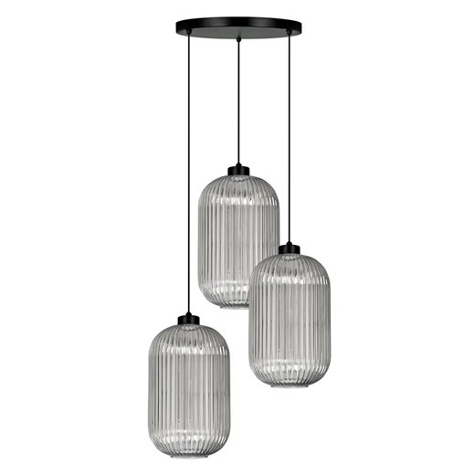 Lampa wisząca z trzema kloszami grafitowa F9-M99 ze sklepu Edinos.pl w kategorii Lampy wiszące - zdjęcie 180234159