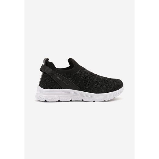 Czarne Wsuwane Buty Sportowe Sneakersy z Siateczki ze Skórzaną Wkładką Rosaliris 32 wyprzedaż born2be.pl