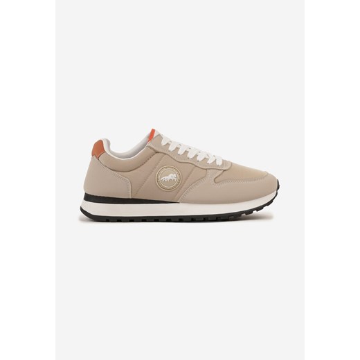 Beżowe Buty Sportowe Sneakersy z Ozdobną Aplikacją Salintia ze sklepu born2be.pl w kategorii Buty sportowe męskie - zdjęcie 180238776