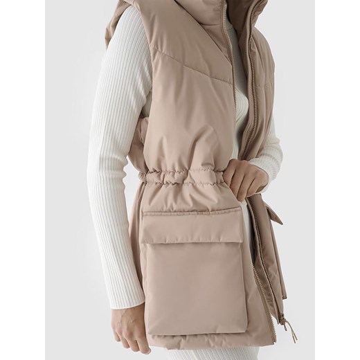 4F Kamizelka pikowana w kolorze beżowym XS Limango Polska okazyjna cena