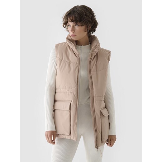 4F Kamizelka pikowana w kolorze beżowym XS promocja Limango Polska