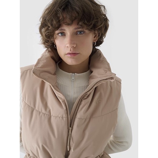 4F Kamizelka pikowana w kolorze beżowym XS promocja Limango Polska