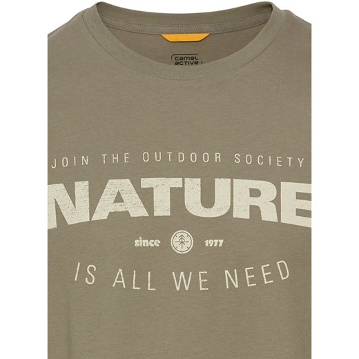 T-shirt męski Camel Active brązowy z krótkim rękawem 