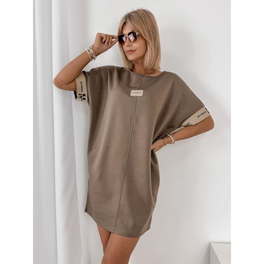 sukienka mylove ciemnobeżowa one size ze sklepu UBRA w kategorii Sukienki - zdjęcie 180243756