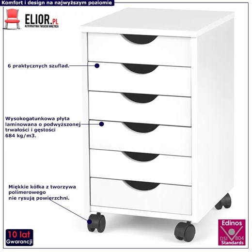 Biała komoda na biżuterię Stigio 4X Elior One Size promocja Edinos.pl