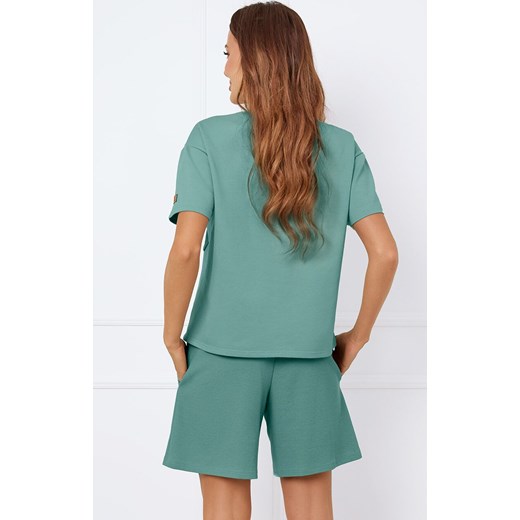 Komplet damski z krótkim rękawem i spodenkami szałwiowy Bono, Kolor szałwia, Rozmiar S, Italian Fashion ze sklepu Intymna w kategorii Komplety i garnitury damskie - zdjęcie 180244115