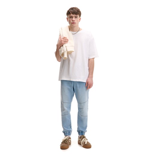 Cropp - Jeansy jogger z ozdobnymi przeszyciami - niebieski Cropp 32/32 Cropp