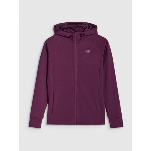 Damska bluza treningowa rozpinana z kapturem 4F 4FRSS25TFSWF467 - fioletowa ze sklepu Sportstylestory.com w kategorii Bluzy damskie - zdjęcie 180247115