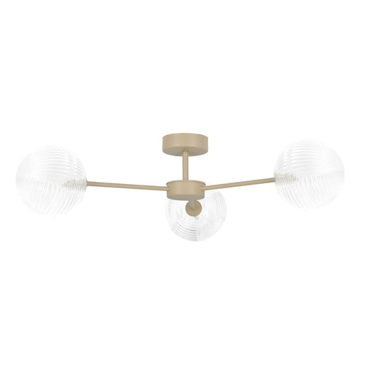 Sufitowa lampa z trzema kloszami transparentno-beżowa P6-W98 ze sklepu Edinos.pl w kategorii Lampy sufitowe - zdjęcie 180247356
