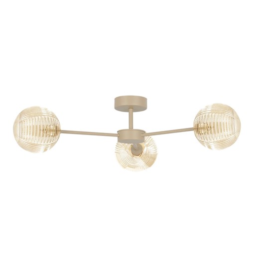 Sufitowa lampa ze szklanymi kloszami beżowa A4-A95 ze sklepu Edinos.pl w kategorii Lampy sufitowe - zdjęcie 180247366