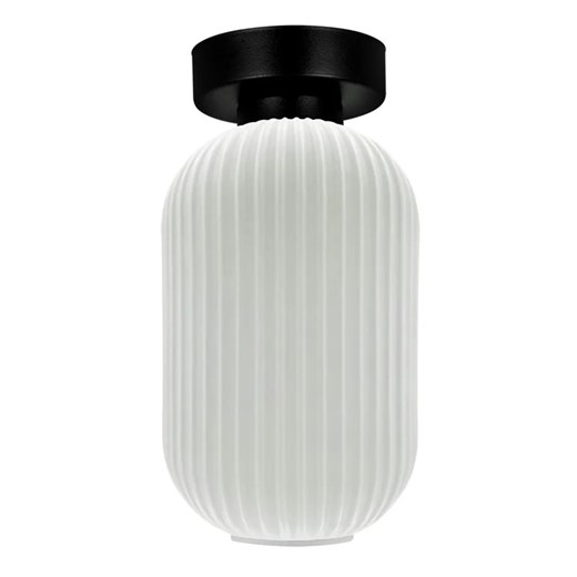 Lampa sufitowa ze szklanym ryflowanym kloszem biała C5-P25 ze sklepu Edinos.pl w kategorii Lampy sufitowe - zdjęcie 180247589
