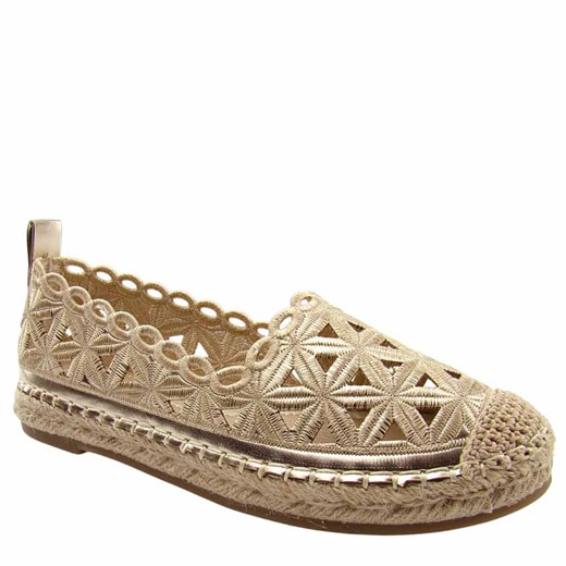Potocki 16348 damskie espadryle ażurowe złote ze sklepu senity.pl w kategorii Espadryle damskie - zdjęcie 180247689
