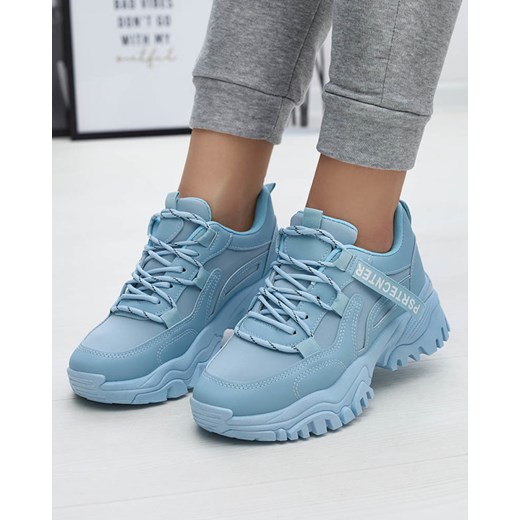 Royalfashion Niebieskie damskie buty sportowe typu sneakersy Povilpo ze sklepu royalfashion.pl w kategorii Buty sportowe damskie - zdjęcie 180249069