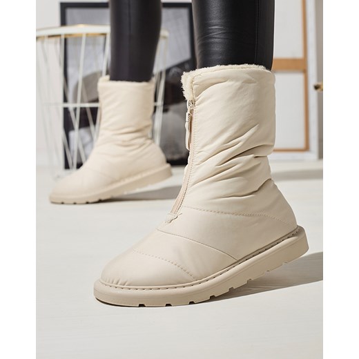 Royalfashion Beżowe damskie buty a'la śniegowce Tirigga ze sklepu royalfashion.pl w kategorii Śniegowce damskie - zdjęcie 180249146