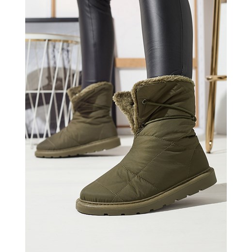 Royalfashion Ciemnozielone damskie buty a'la śniegowce Amirfu ze sklepu royalfashion.pl w kategorii Śniegowce damskie - zdjęcie 180252066