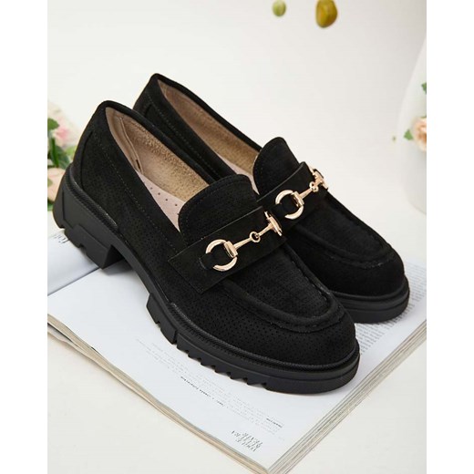 Royalfashion  Ażurowe damskie mokasyny z łańcuszkiem Imerila Royalfashion.pl 39 okazja royalfashion.pl