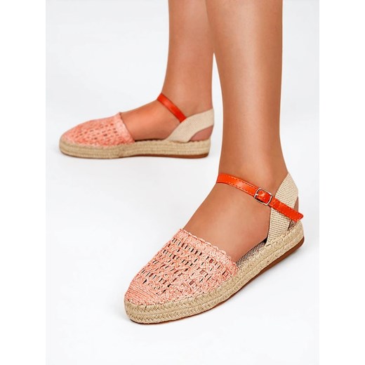 Royalfashion Pomarańczowe damskie espadryle z ażurową cholewką Triumf ze sklepu royalfashion.pl w kategorii Espadryle damskie - zdjęcie 180253597