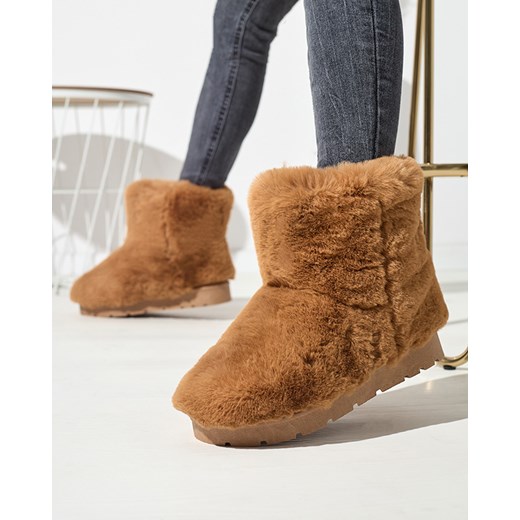 Royalfashion Damskie buty a'la śniegowce w kolorze camelowym Ottola ze sklepu royalfashion.pl w kategorii Śniegowce damskie - zdjęcie 180254236