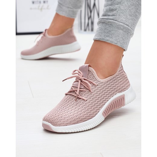 Royalfashion Różowe damskie materiałowe buty sportowe Vobbu ze sklepu royalfashion.pl w kategorii Buty sportowe damskie - zdjęcie 180254399