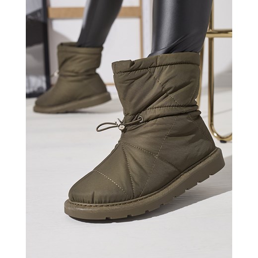 Royalfashion Ciemnozielone damskie ocieplane buty a'la śniegowce Kaliolen ze sklepu royalfashion.pl w kategorii Śniegowce damskie - zdjęcie 180254788