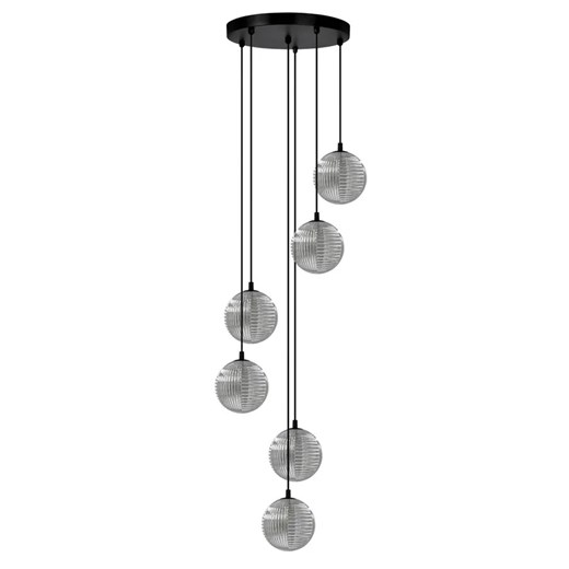 Wisząca długa lampa z kloszami grafitowa F1-M05 ze sklepu Edinos.pl w kategorii Lampy wiszące - zdjęcie 180255238