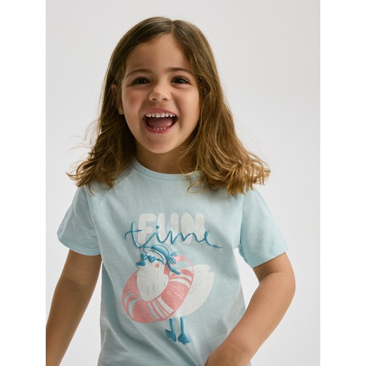 Reserved - T-shirt z wypukłym nadrukiem - jasnoniebieski ze sklepu Reserved w kategorii Odzież dla niemowląt - zdjęcie 180256109