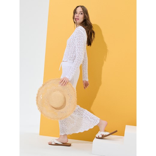 Spódnica biała Sinsay casual midi 