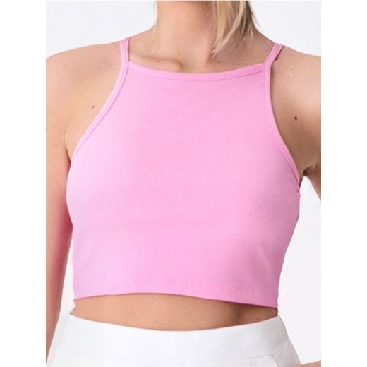 Sinsay - Crop top na ramiączkach - różowy ze sklepu Sinsay w kategorii Bluzki damskie - zdjęcie 180258215