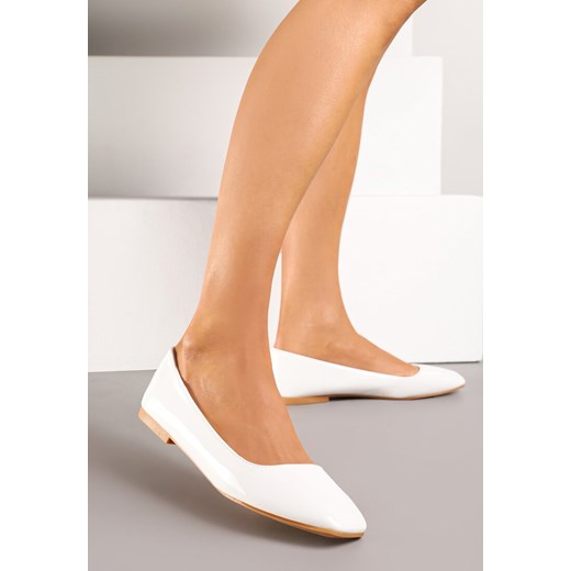 Balerinki białe Born2be bez zapięcia casualowe 