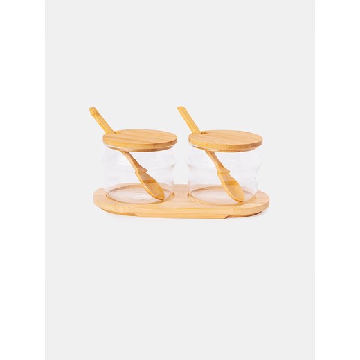 Sinsay - Pojemniki do przechowywania z lyżeczką 2 pack - beżowy Sinsay One Size Sinsay